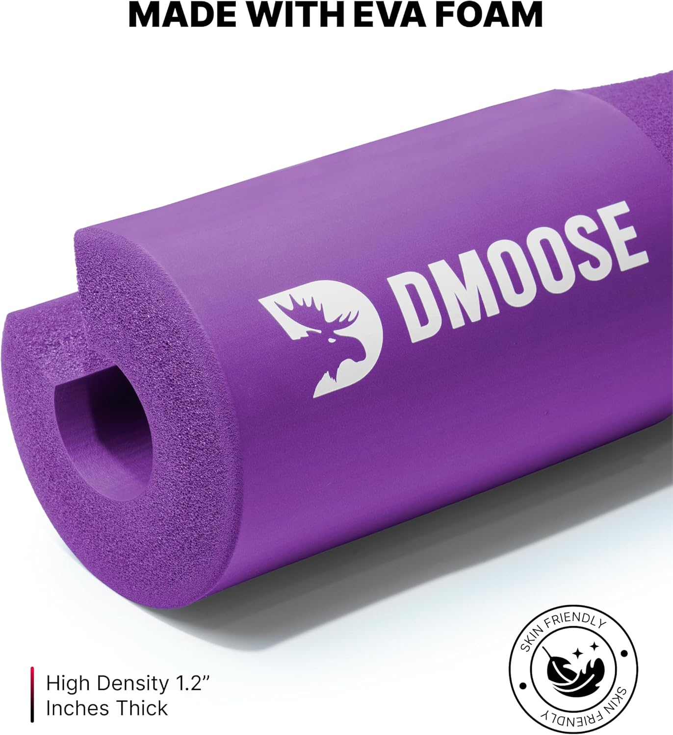 Dmoose Fitness Barbell Pad for Hip Thrust, Squat & Lunges - Non-Slip Thick Foam Cushion for Neck and Back Support with Two Straps - Hip Thrust Pad for Leg Day - Fits All Olympic Bars and Smith Machine image number 6