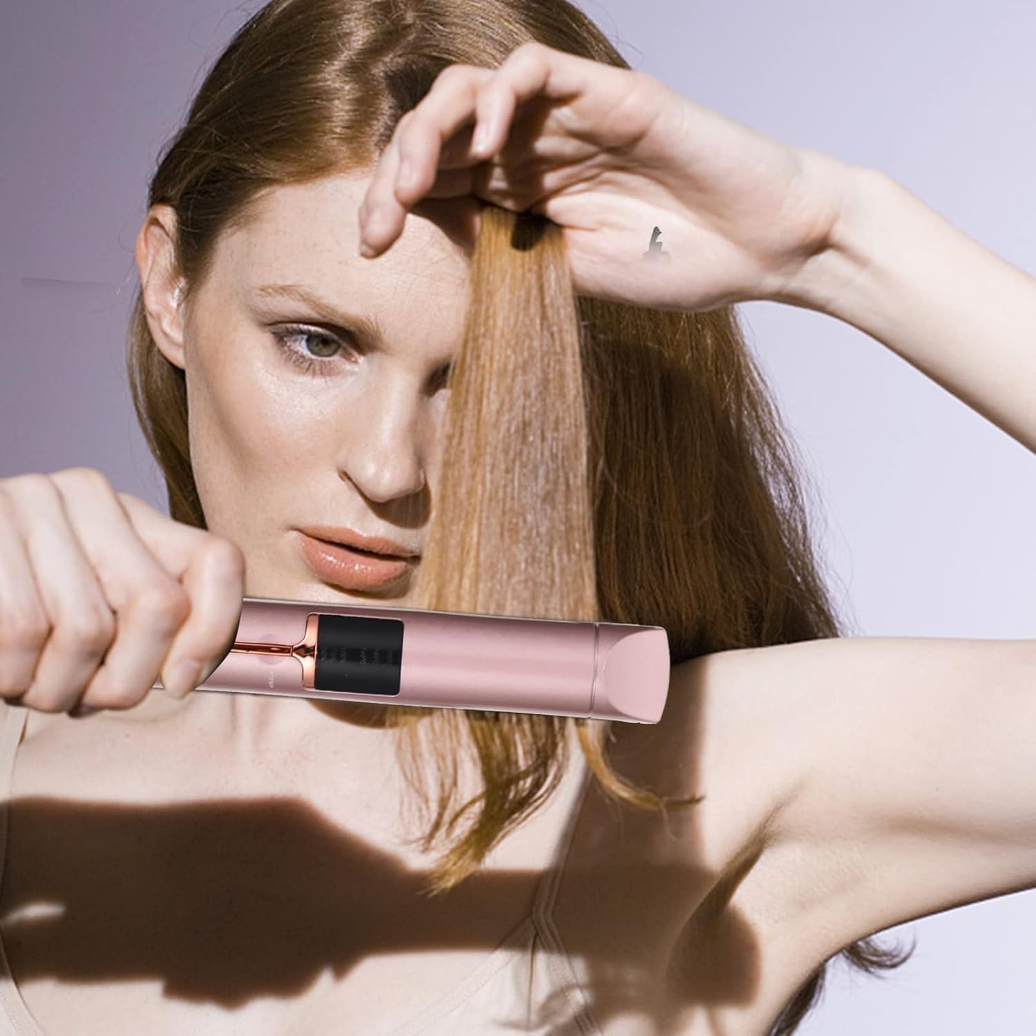 GANAZONO Dual-Purpose Straight Ply Hair Straightener Curler Portable Styler Wide Plate Usb Charging Hair Styler for Women Men image number 3