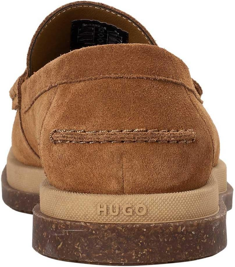 HUGO Men'S Chaol Mocc Suede Moccasins with Penny Loafer Detail Size image number 1
