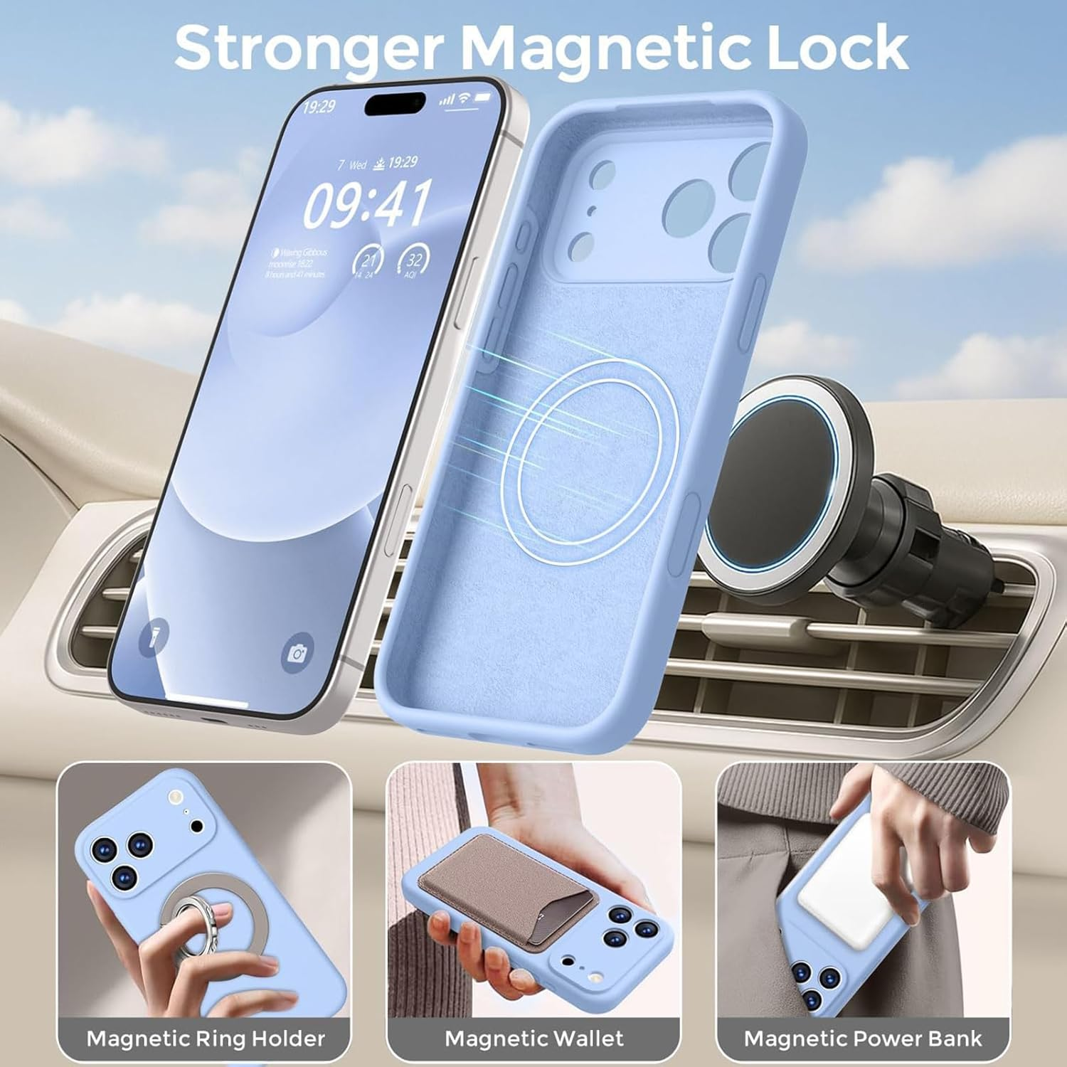 RUNGOS for Iphone 17 Pro Case Magsafe [Hidden Built-In Magnet] (Natural Liquid Silicone & Silky Touch) [10Ft Mil-Grade Shockproof] Soft Microfiber Lining Cover for Iphone 17 Pro Phone Case 6.3'' 2025 image number 6