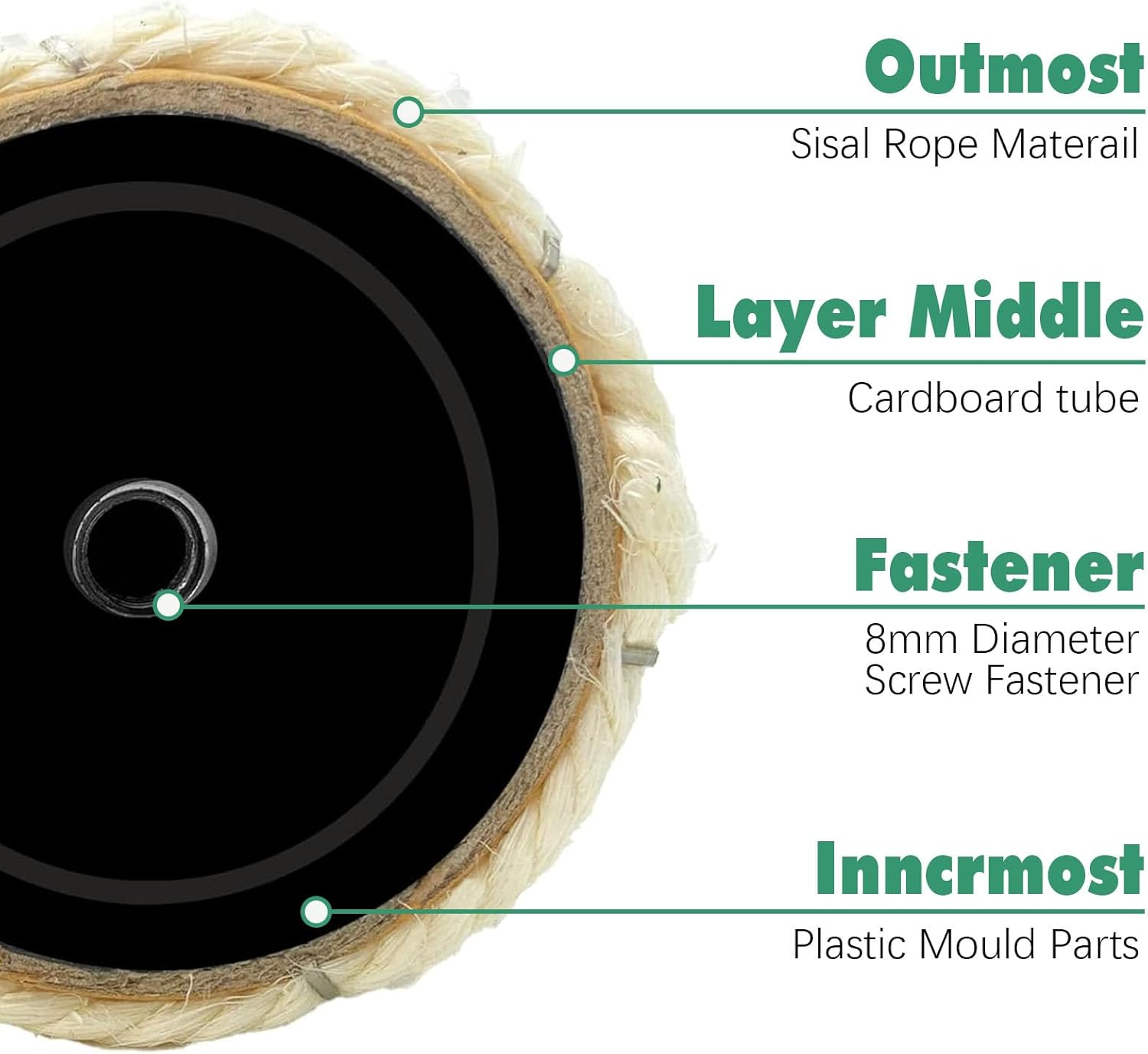 Apatal Wall Mounted Scratching Post for Cats 16 Inches Sisal Rope Cat Wall Scratcher Posts Wall Mount Cat Furniture for Indoor Kittty to Scratch and Climbing with Feather Toys