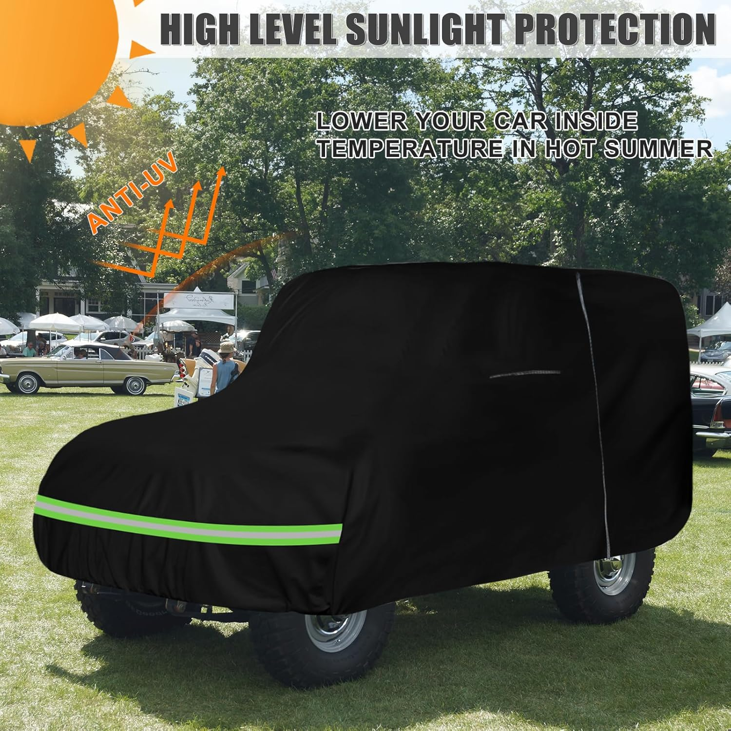 Waterproof Car Cover Replace for 1960-1984 Toyota Land Cruiser FJ40/41/42 210T All Weather Classic Car Covers with Zipper Door for Snow Rain Dust Protection image number 6