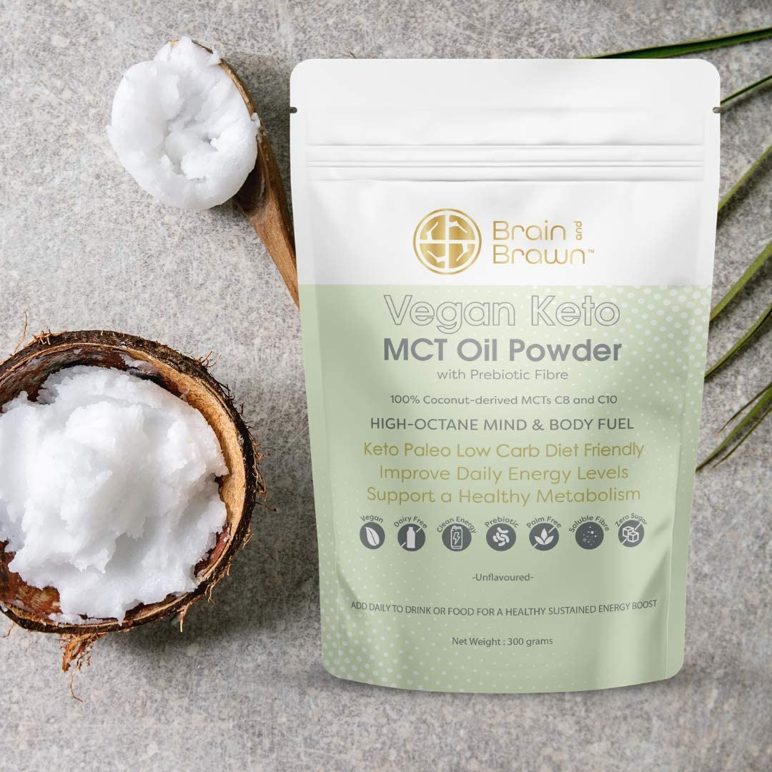 Vegan Keto MCT Oil Powder with Prebiotic Fibre Unflavoured 300G MCT Oil Powder C8:C10 (60:40), Convenient, 100% Pure MCT Oil Powder image number 3