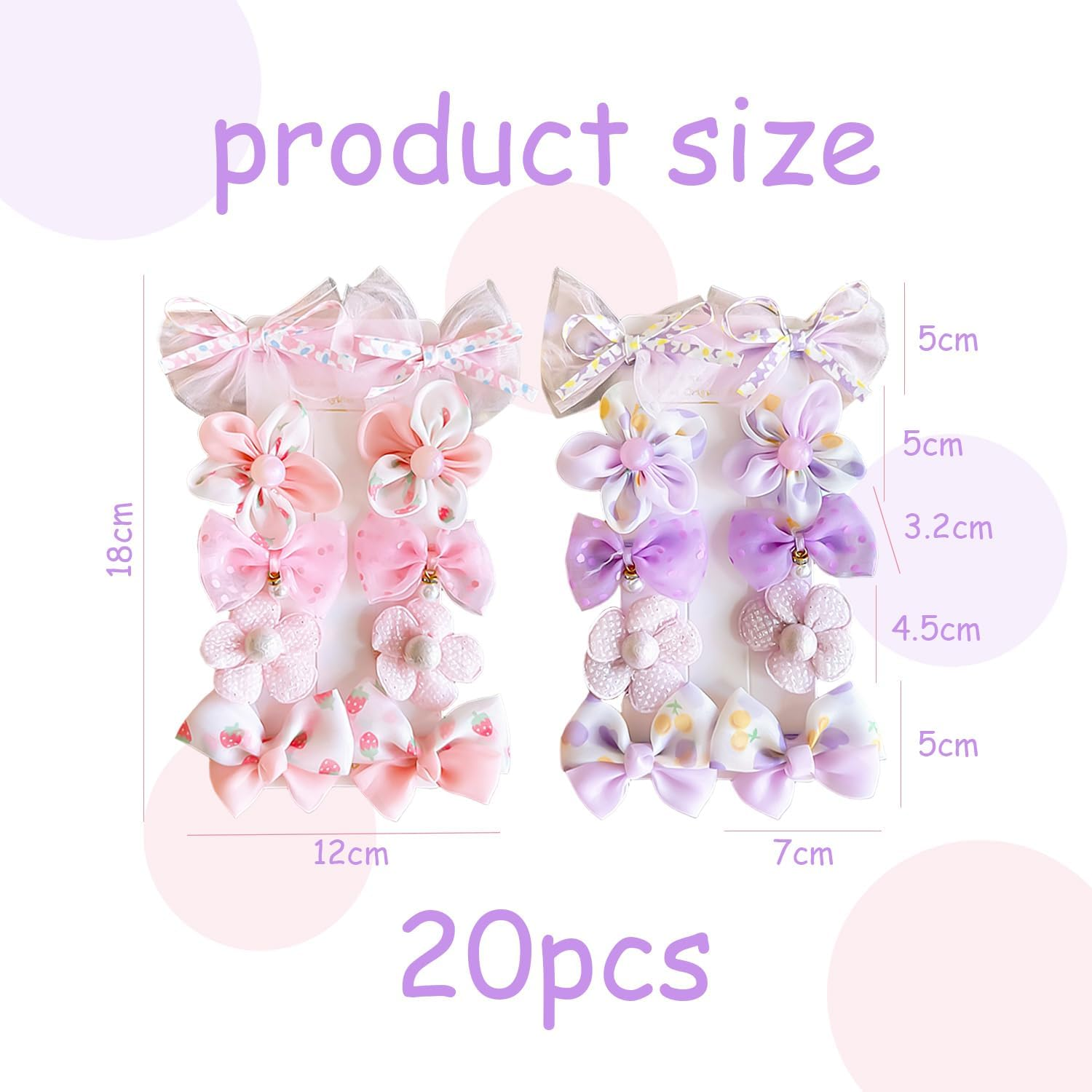 Pack of 20 Cute Hair Pins, Hair Accessories from Girls, Hairstyle Decorations, Girls' Fancy Dress Supplies, Cute and Versatile Hairpin.