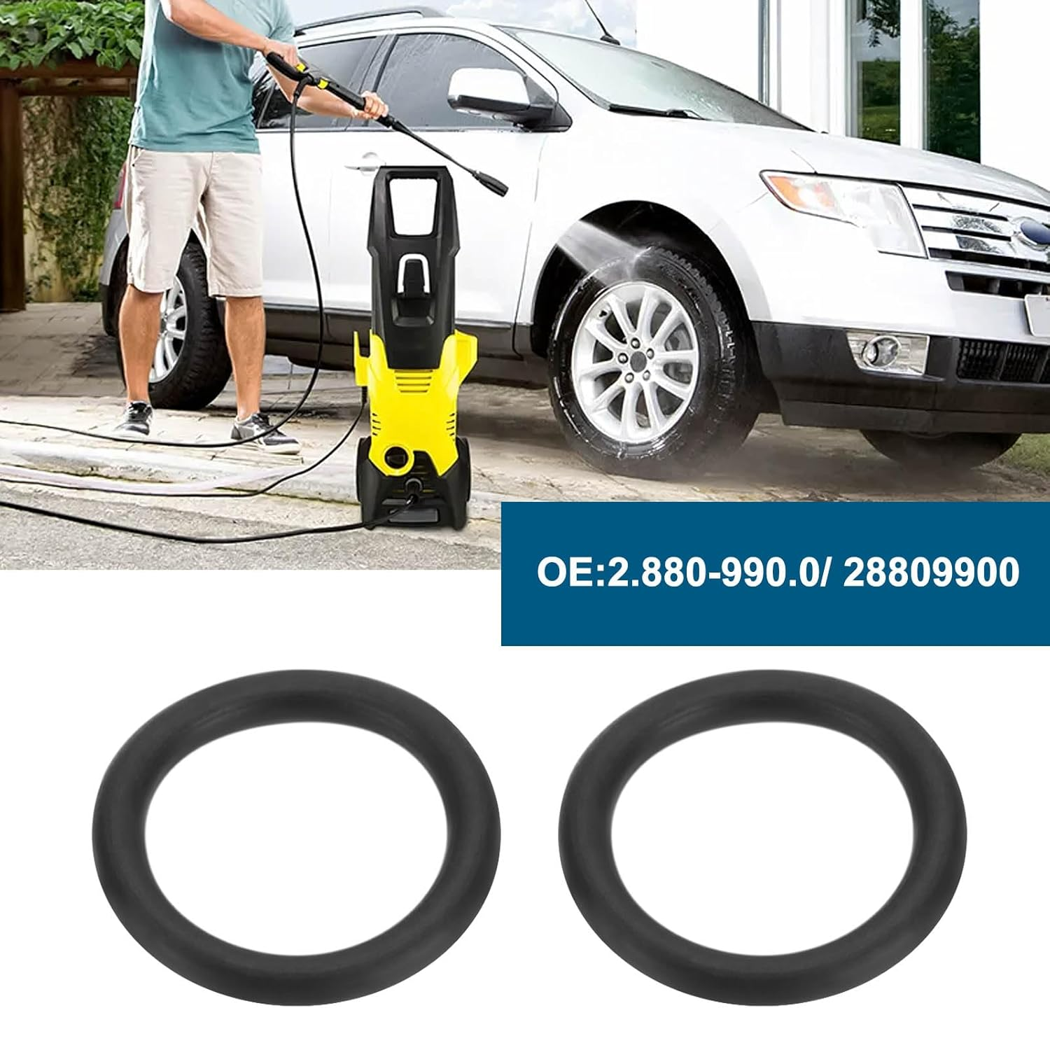 LT Easiyl 10PCS Lance Hose Nozzle O-Ring Seal Outer Diameter 14Mm Wire Diameter 2Mm Compatible with Karcher Pressure Washer Hose Lance Gun Rubber Seal 2.880-990.0 image number 1