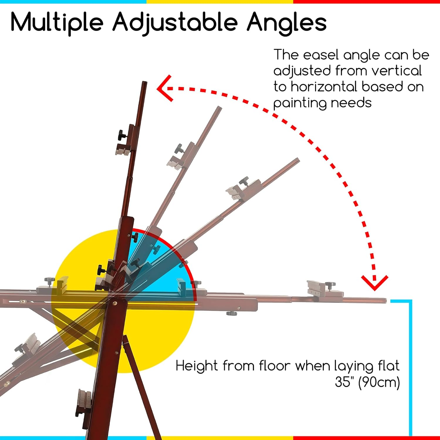 MEEDEN Artist Multi-Function Studio Easel, H-Frame Easel, Beech Wood Studio Easel, Holds Canvas Art up to 77"(Walnut)