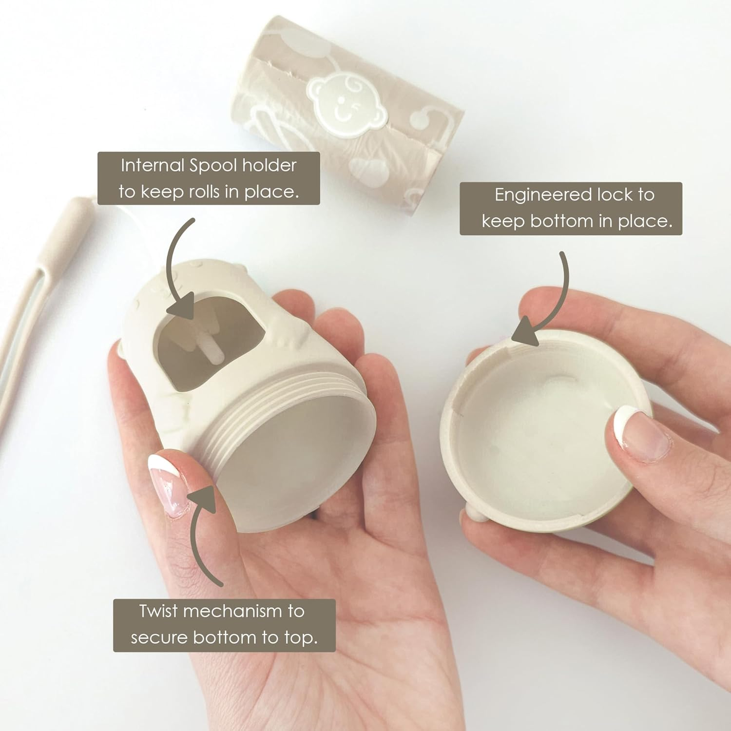 Moodie Teddy Bear Dispenser & Refill Roll Combo Set | Vanilla Scented image number 2