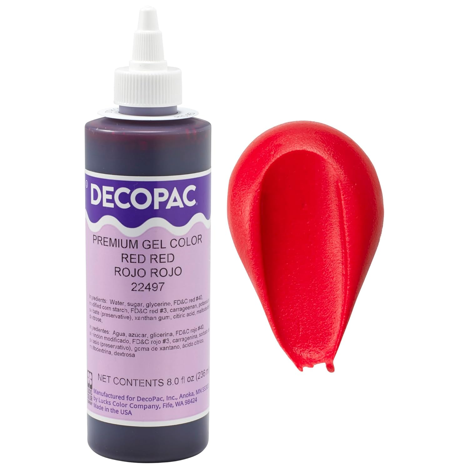 Decopac Premium Gel Food Coloring | Red Food Coloring for Baking | 8Oz | Color Buttercream, Fondant, Frosting & Piping Gel, Food Safe, Highly Concentrated Gel, 8 Oz - Red image number 6
