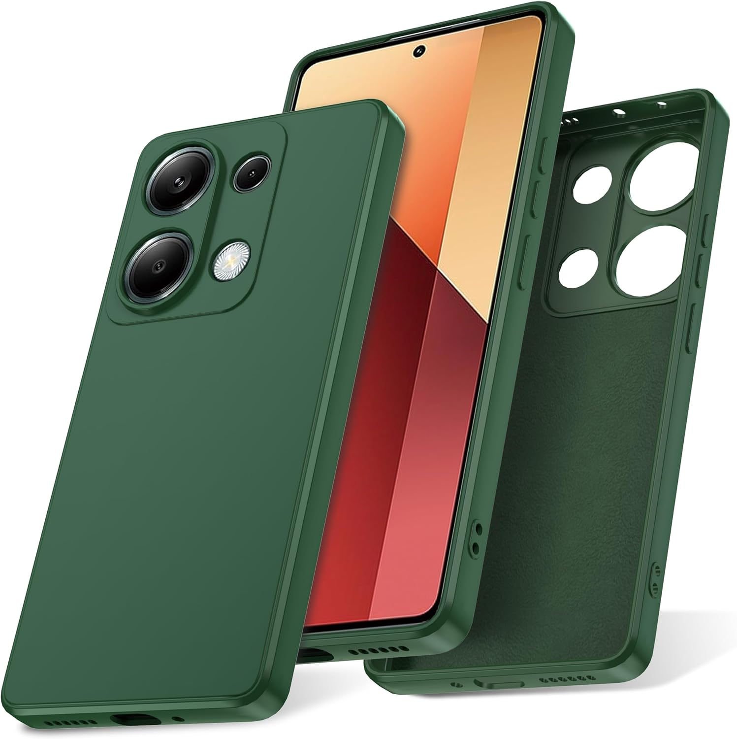 Watana Redmi Note 13 Pro 4G Case, Soft Touch Silicone Mobile Phone Case, Shockproof, Dustproof, Non-Slip Full Body Armour with Microfibre Lining for Redmi Note 13 Pro 4G, White