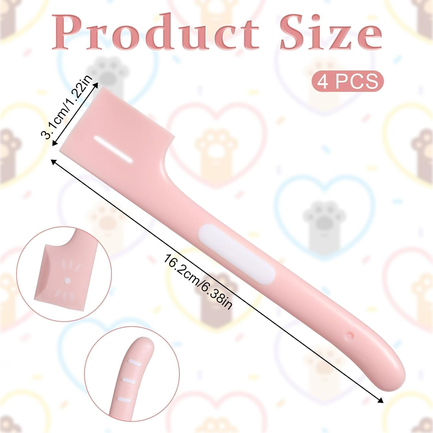 Cats Silicone Food Canned Spoon, 4Pcs Pet Food Spatula Can Opener Feeding or Mixing Spoons,Cat and Dog Food Spatula for Wet Food image number 2