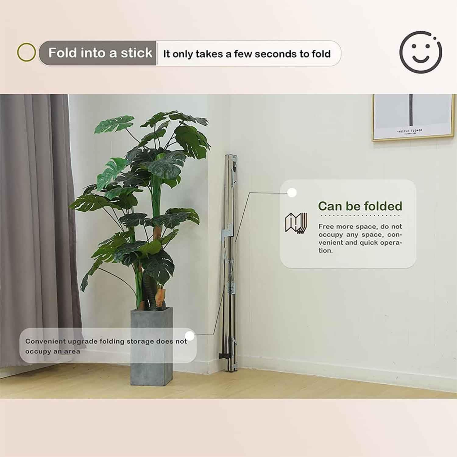 Yunking 79 Inches Clothes Drying Rack, Stainless Steel Garment Rack Adjustable and Foldable Space Saving Laundry Drying Rack for Indoor Outdoor with 20 Windproof Hooks image number 5