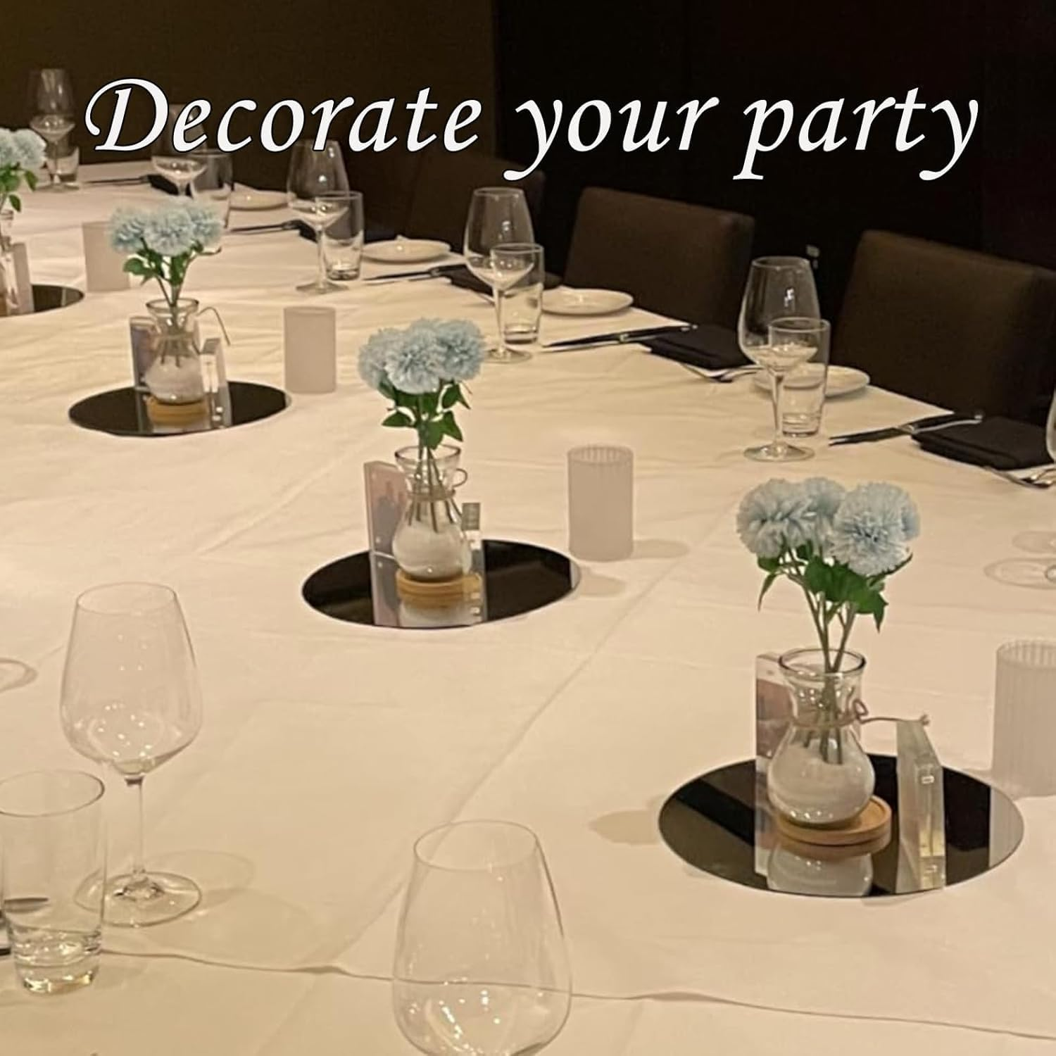 Acrylic round Mirrors, 4 Inch Circle Mirror Tiles Self Adhesive Mirror Stickers for Wall Home Living Room Bedroom Decor, Small Mirrors for Crafts (14, 4 Inch/10Cm) image number 6