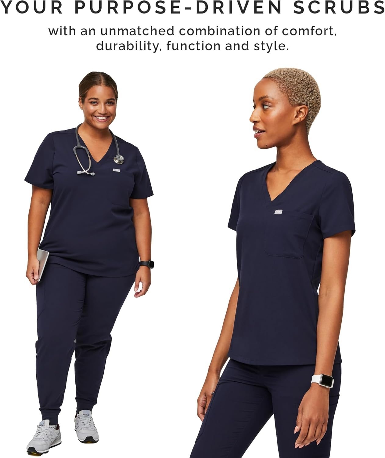 FIGS Catarina Scrub Tops for Women &mdash; Classic Fit, 1 Pocket, Four-Way Stretch, Anti-Wrinkle Women&rsquo;S Medical Scrub Top image number 5