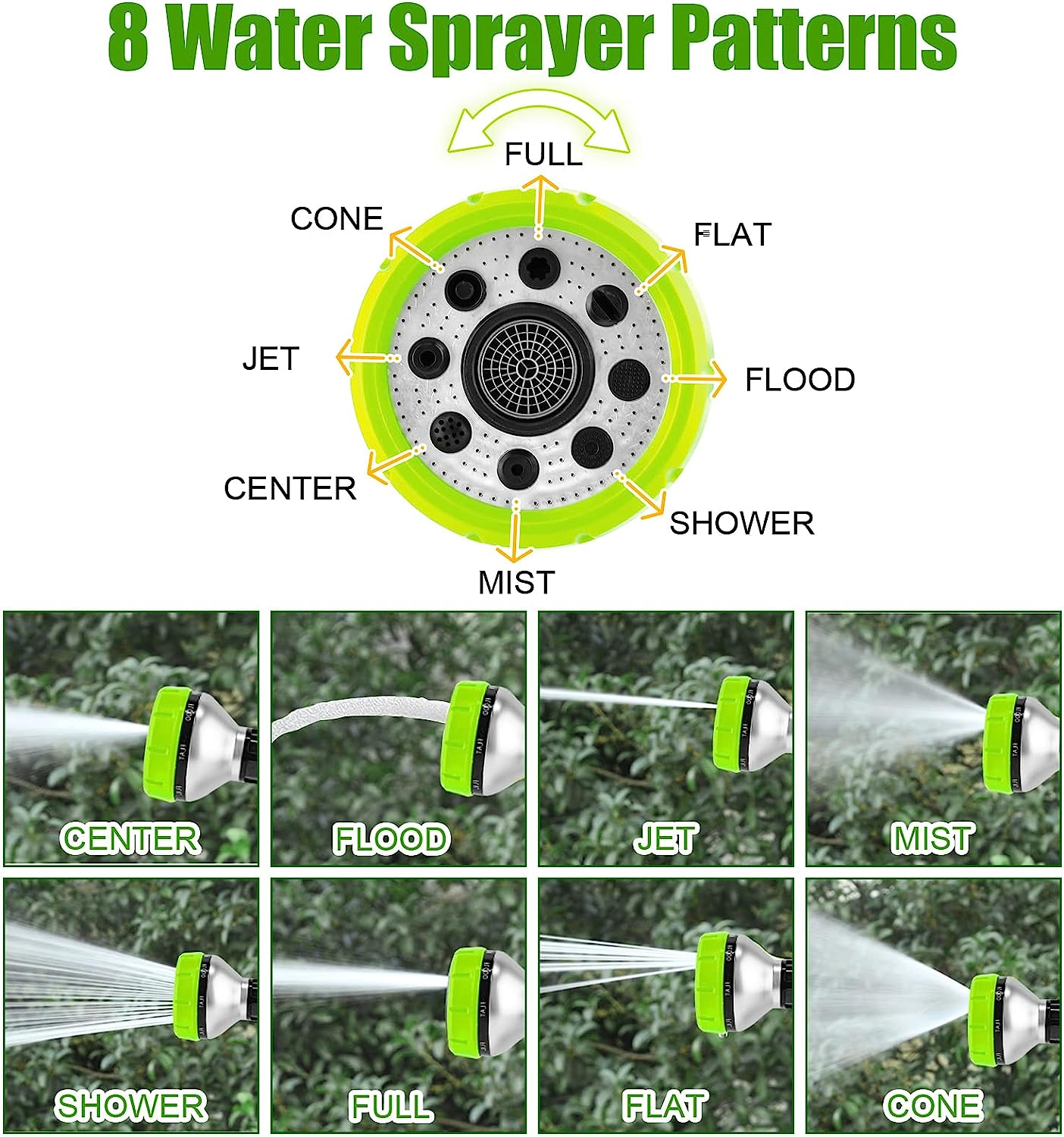 Pup Jet Dog Wash Hose Attachment, 8-In-1 Sprayer Mode Garden Hose Nozzle with Pet Grooming Glove and 100Cc Soap Dispenser Bottle, Adopted in Watering Flowers, Car Wash, Dog and Horse Showering image number 3