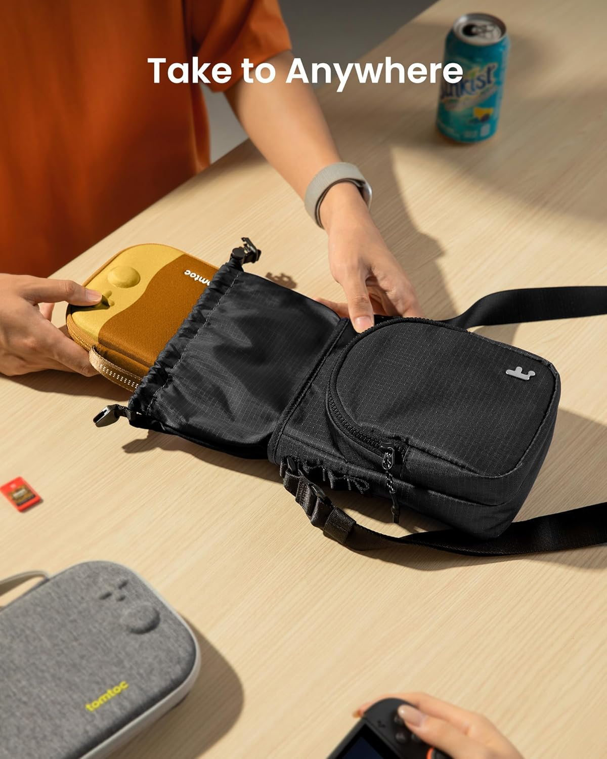 Tomtoc Sling Crossbody Bag for Nintendo Switch 2, Protective Portable Travel Chest Carrying Gaming Pouch, Perfect Fit G05S3 Carry Case image number 1