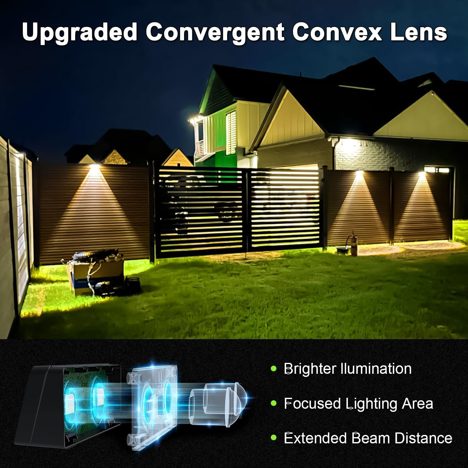 Solar Fence Lights Outdoor, 3000K/5000K/6500K & RGB Colors, Multiple Modes Solar Lights IP65 Waterproof for Patio, Backyard, Garden, Deck, Fence, Dusk to Dawn (Pack of 8) image number 5