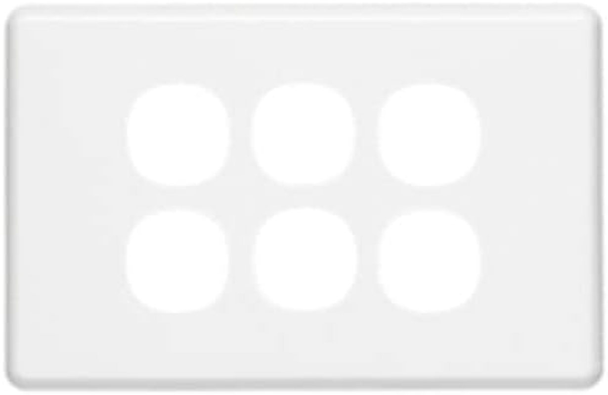 Clipsal C2000 Series 6 Gang Internal Switch Plate Cover, White Electric