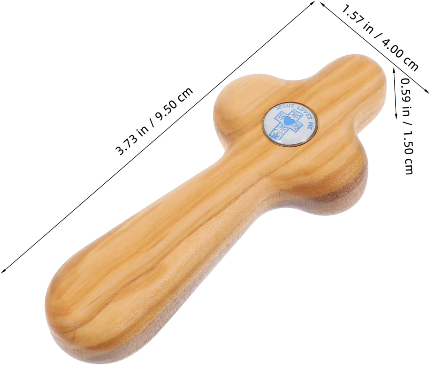 ARTIBETTER Handheld Olive Wood Cross Heart Wooden Cross for Baptismal Pocket Prayers Catholic Confirmation First Communion Sustainable Natural Olive Wood Meaningful Keepsake for Religious image number 1