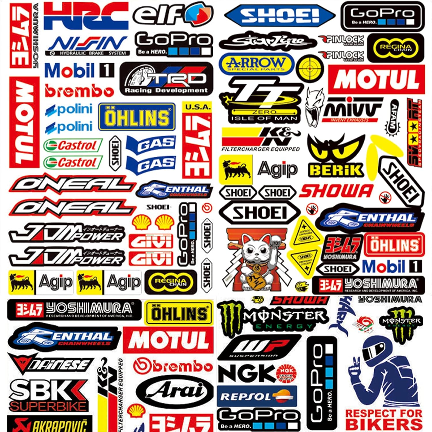 PANYI 3 Pack Motorcycle Sticker, Racing Style, Fox Pattern, Waterproof, Glossy Finish, Suitable for Motorcycles, Cars, Helmets Etc image number 4