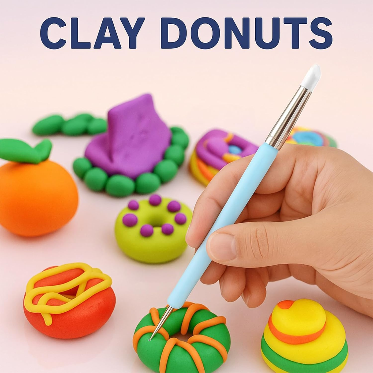 Clay Tools Set - 10-Piece Polymer Clay Tools for Sculpting with Silicone Tips, Wood Handles, Metal Ferrules, Stainless Steel Balls, Ideal for Detailed Craft Work - Ermaoo image number 5