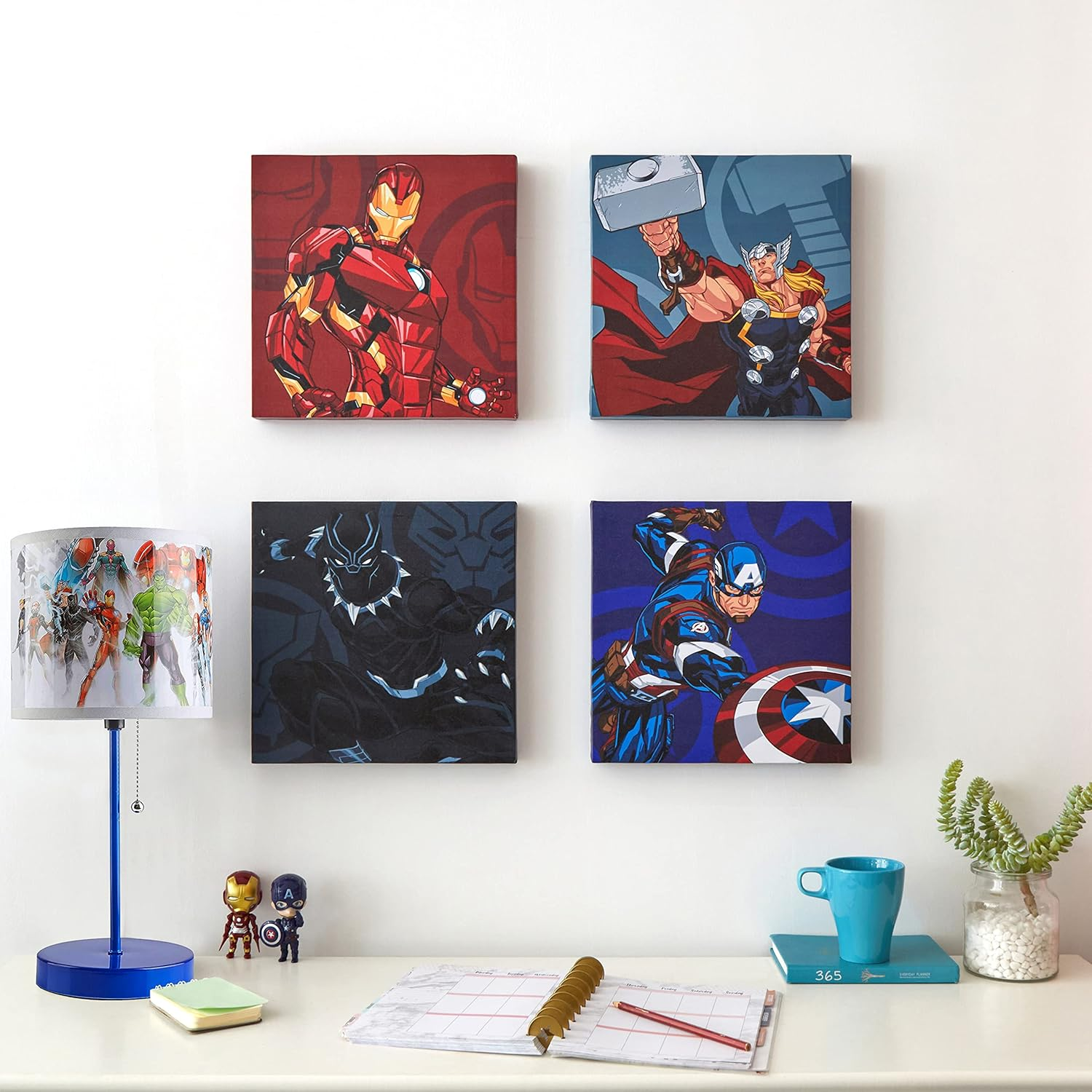 Idea Nuova Pixar Lightyear 4 Pack Square Canvas Wall Art Set, 11"X11" Each