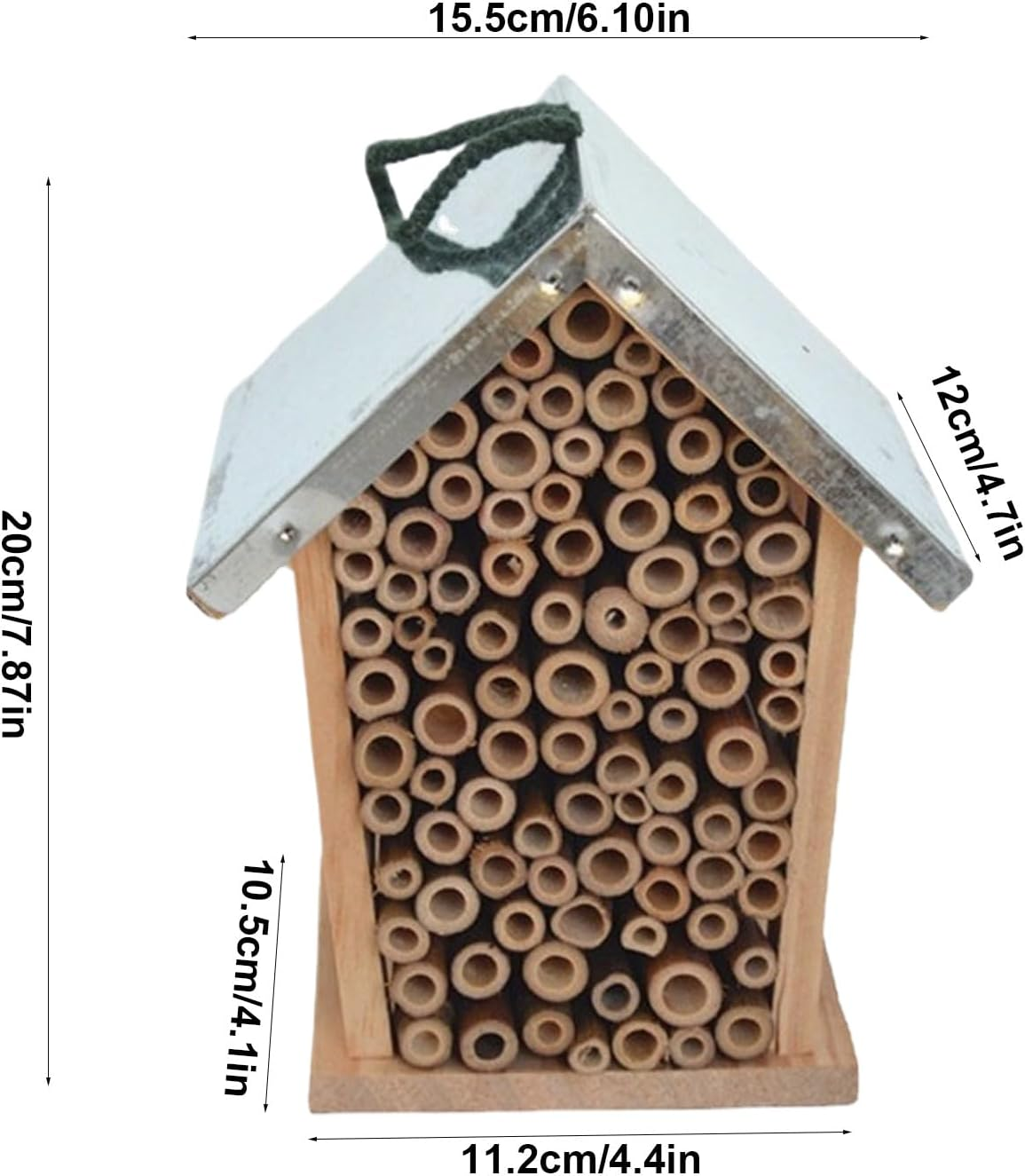 Wooden Ladybug Shelter - Nesting Box, Carpenter Bee Haven, Garden Bee Nest, Native Bee House, Decorative Habitat Shelter | Natural Pollinator Shelter Nesting Box for Ladybugs Lacewings, Outdoor Garden image number 6