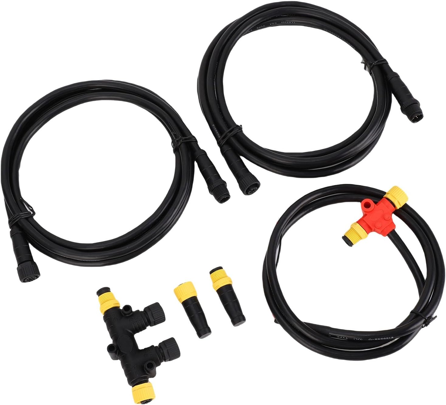 Pyhodi Marine NMEA 2000 Backbone Cables Drop Cables Tees Terminators Starter Kit with Dual 3 Way Connector, IP67 Rated, for NMEA 2000 Networks, Engine Data, Radios, GPS image number 6
