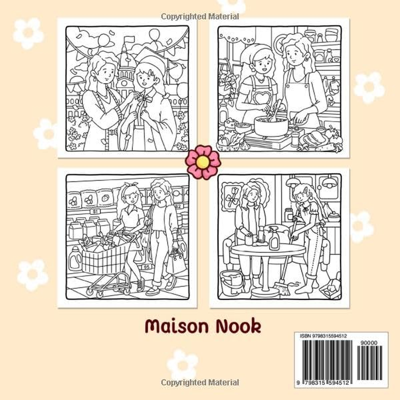 Mom Love: a Motherhood Coloring Book for Adults & Teens Featuring Loving Scenes of Moms and Daughters for Relaxation and Mindfulness image number 1