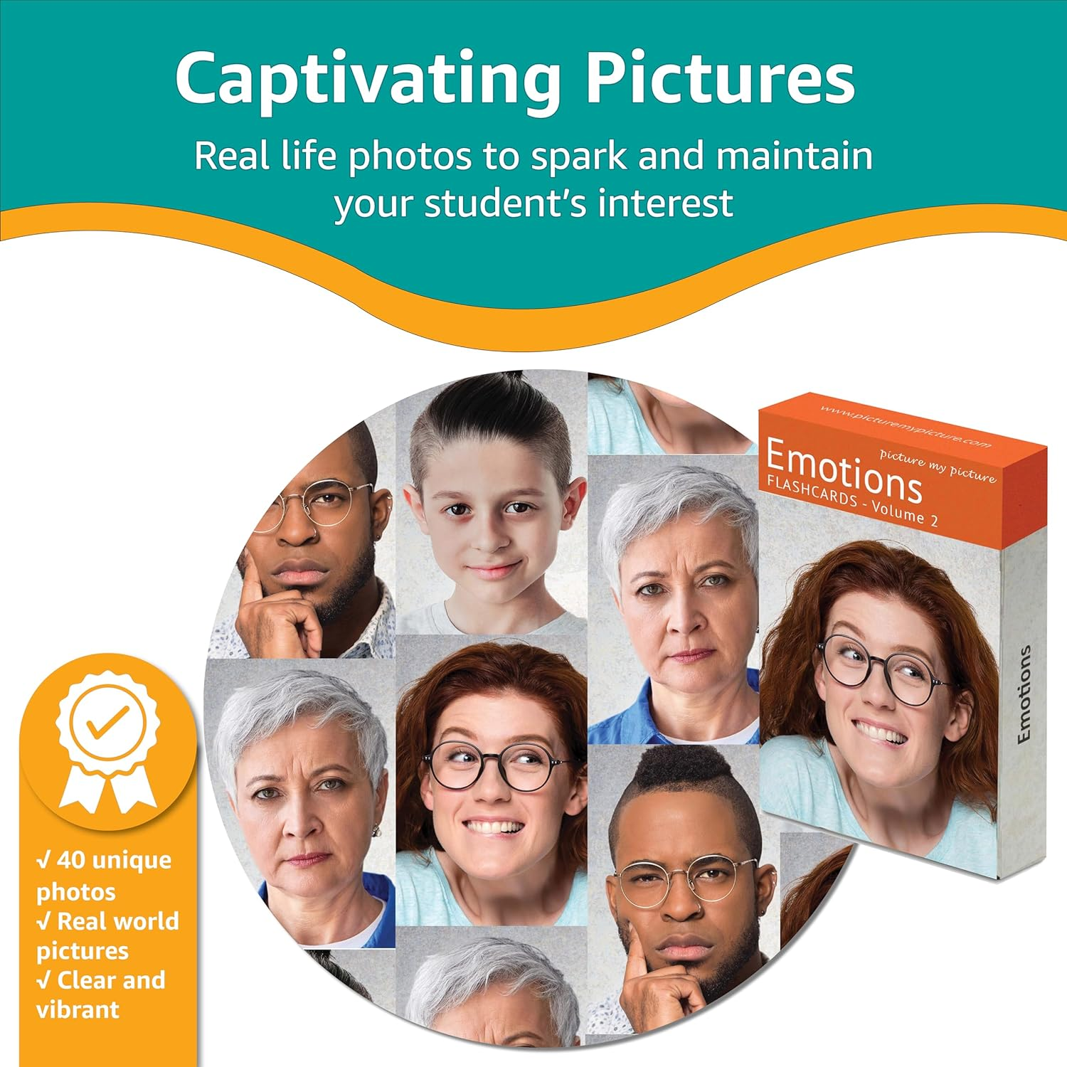 Feelings and Emotions Flash Cards Volume 2 | 40 Emotion Development Language Photo Cards | Speech Therapy Materials and ESL Materials image number 2