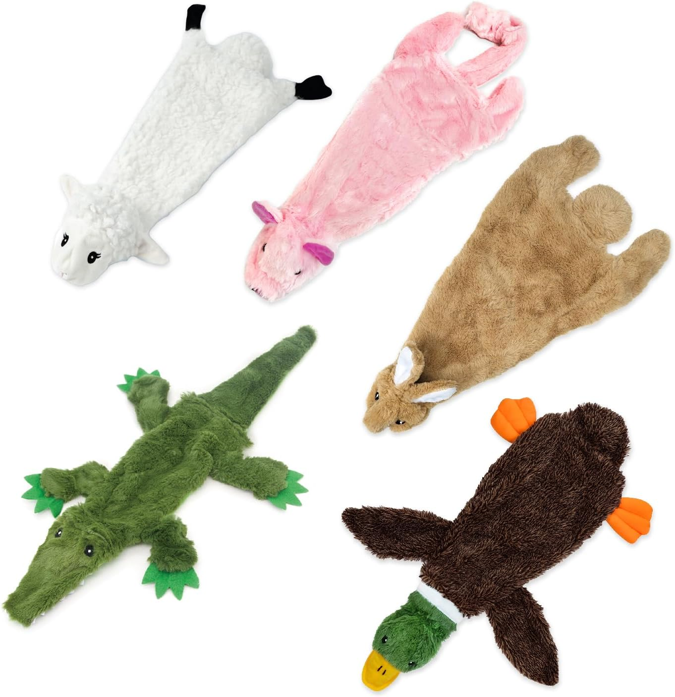 Best Pet Supplies, Inc. 2-In-1 Fun Skin Stuffless Dog Squeak Toy, Medium, Squirrel