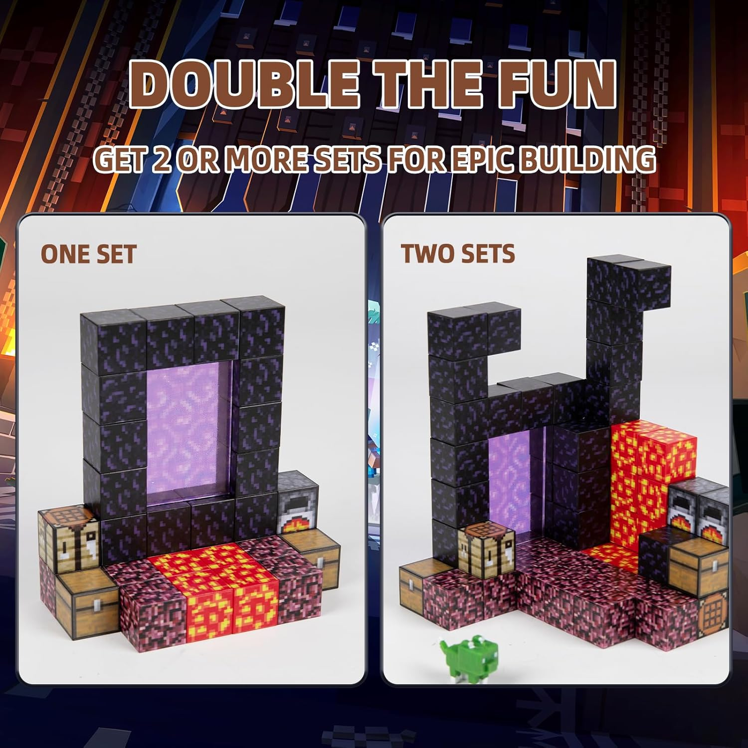 32-Piece Premium Magnetic Blocks - Magic Portal Set, STEM Learning Kids Toys, Safe and Strong Magnetic Building Blocks, Expandable Fun with Double Sets, Perfect for Boys & Girls Aged 3+ image number 3