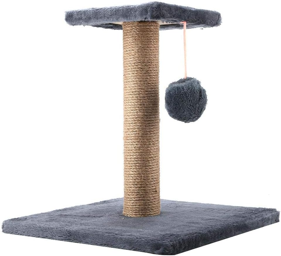 EVTSCAN Pet Cat Scratching Post, Cardboard Toy Claw Scratcher with Sisal Rope Small Cat Trees for Young and Adult Cats(深灰色) image number 4