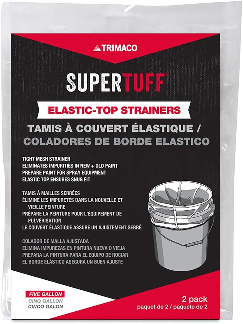 Trimaco 11213 Supertuff Regular Mesh/Elastic Top Bag Strainers, 2 Gallon, (25-Pack), White, 25 Count image number 2