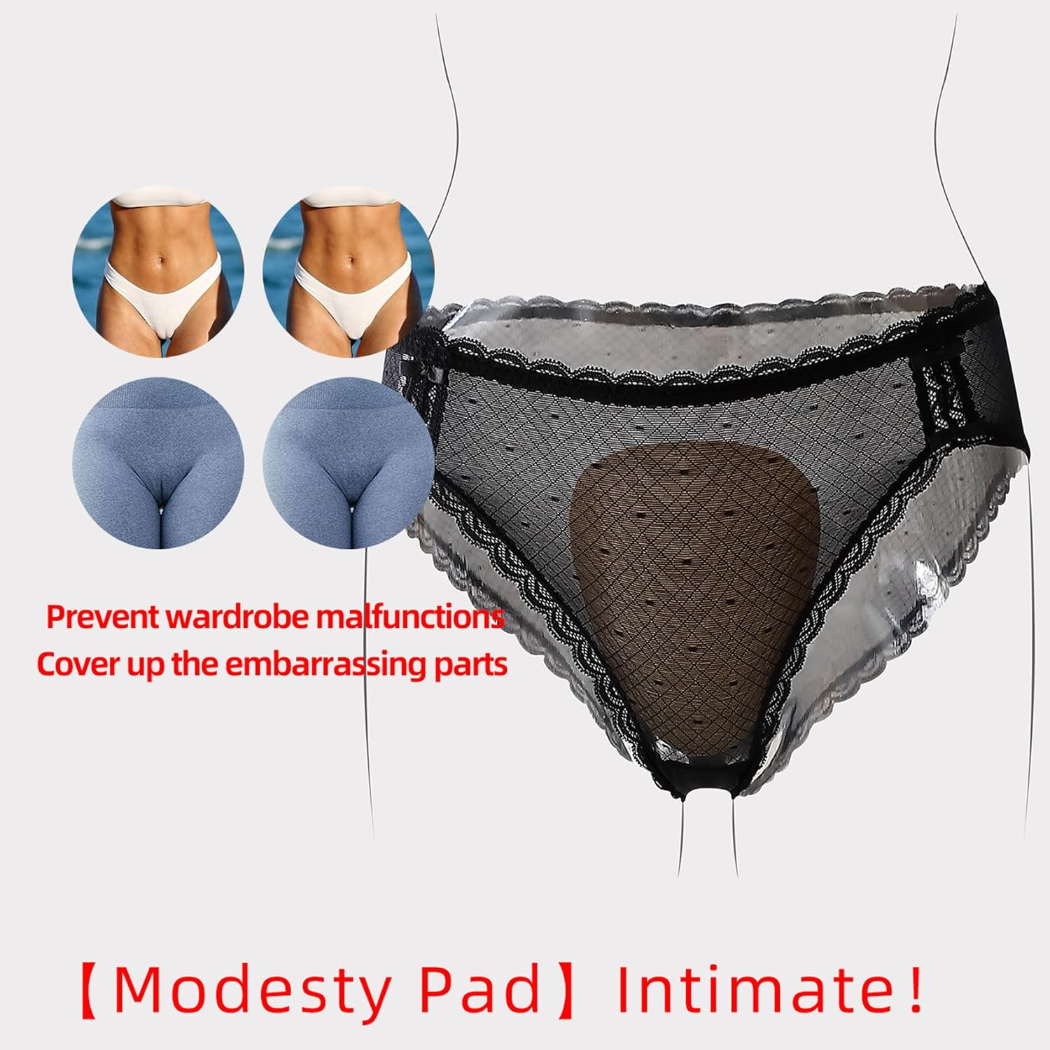 AUTENS Camel Toe Concealer Pads 6-Pack, Seamless No-Show Cover, 2000 Air Vents Memory Foam Cushions for Women, Non-Adhesive & Reusable, Discreet under Yoga Pants, Leggings, Swimsuits image number 2