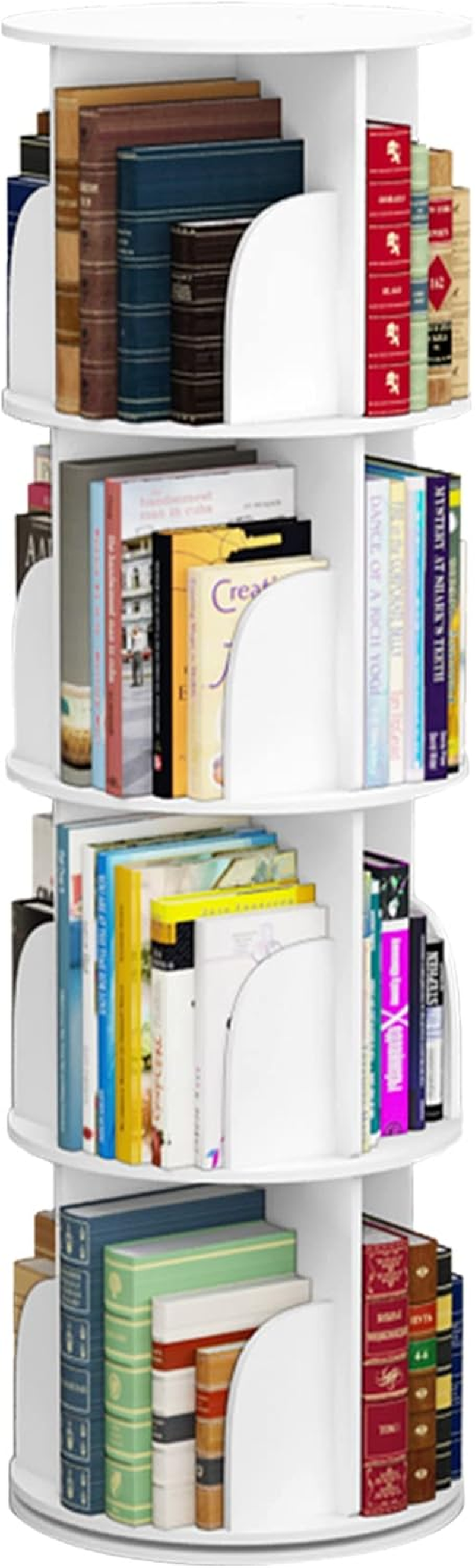 MIUZ 4 Tier Rotating Bookshelf 360 Display Tier Floor Standing Bookcase Storage Rack for Kids and Adults Bookshelf Organiser (4 Tier) image number 6