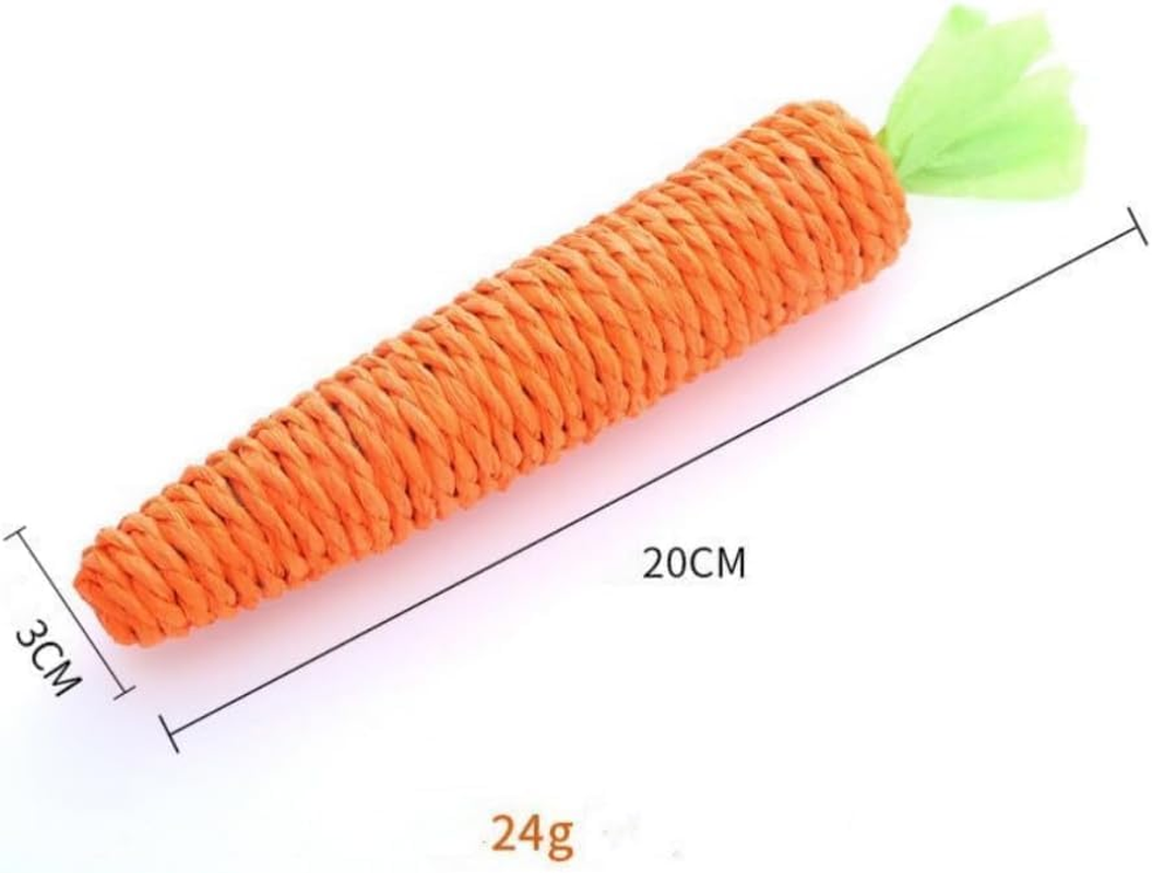 Interactive Sisal Carrot Chew Toy for Cats, Teething Toys for Kittens, Interactive Indoor Toy, Orange, 2 Pieces image number 5