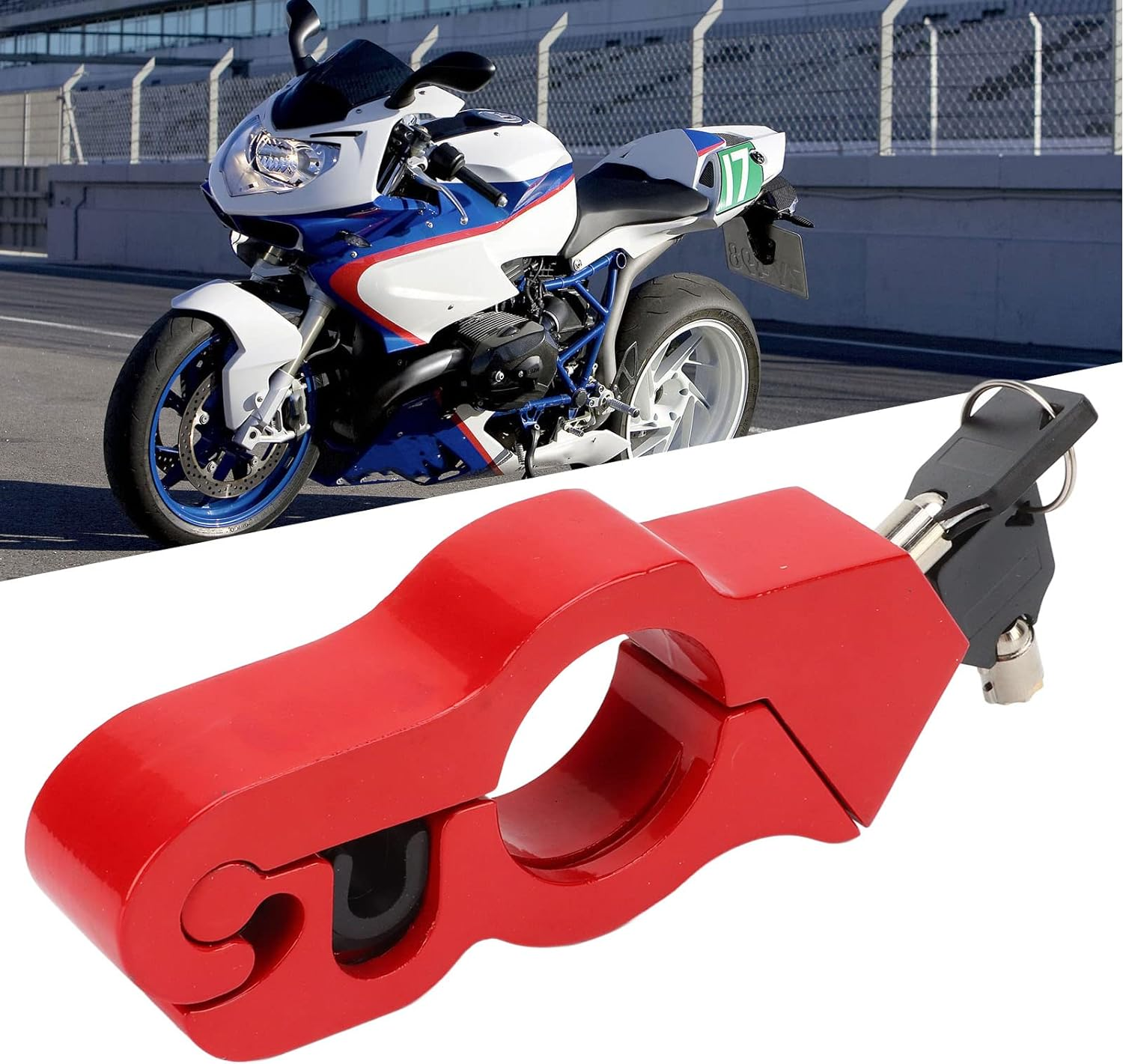 Motorcycle Handlebar Lock, Tamper Resistant Weatherproof Aluminum Alloy anti Theft Grip Lock with Applicable Scope for Scooters Atvs