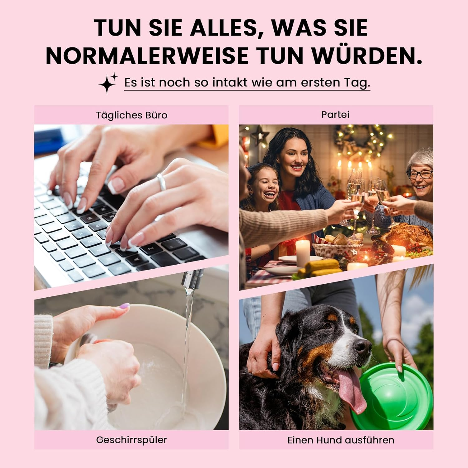 Noerrors 24 Pieces Short Almond Rose Red Flower Design Push Nails in Hot Pink Spring Summer Exquisite Glue and Stick Nail Art Manicure - Gradual French image number 6