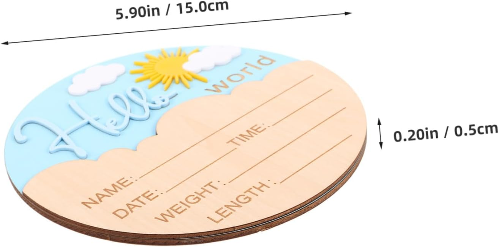 LIFKOME Newborn Announcement Sign round Wooden Plaque for Photo Props Unisex Birth Name Board Durable Hospital Nursery Decor Timeless Keepsake for Capturing Arrival image number 6