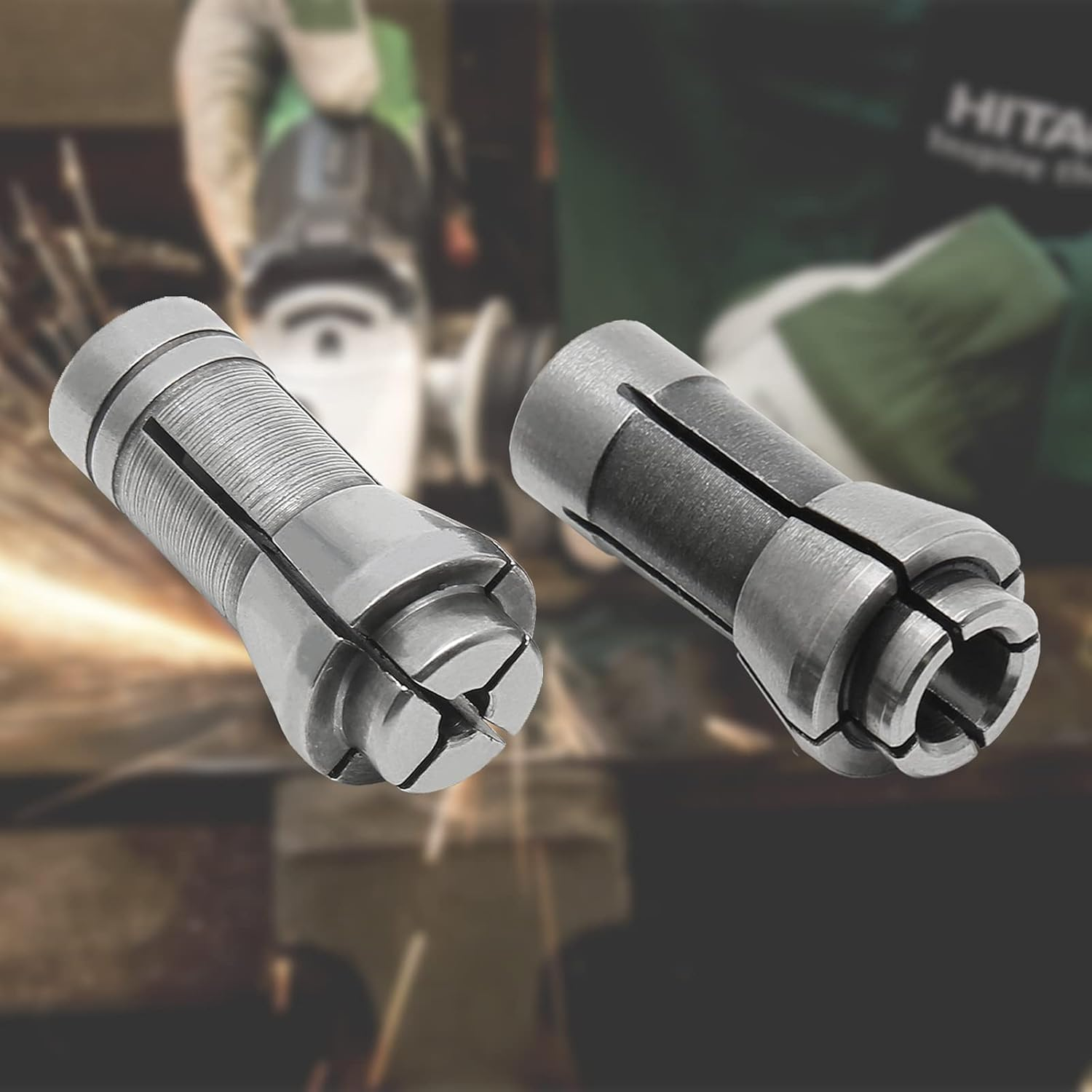 Murtenze 4 Pack Die Grinder Collet, Grinding Machine Clamping Collet Adapter 1/4" and 1/8" Arbors Shanks, 2 Pack 3Mm and 2 Pack 6Mm Die Grinder Collet. image number 5