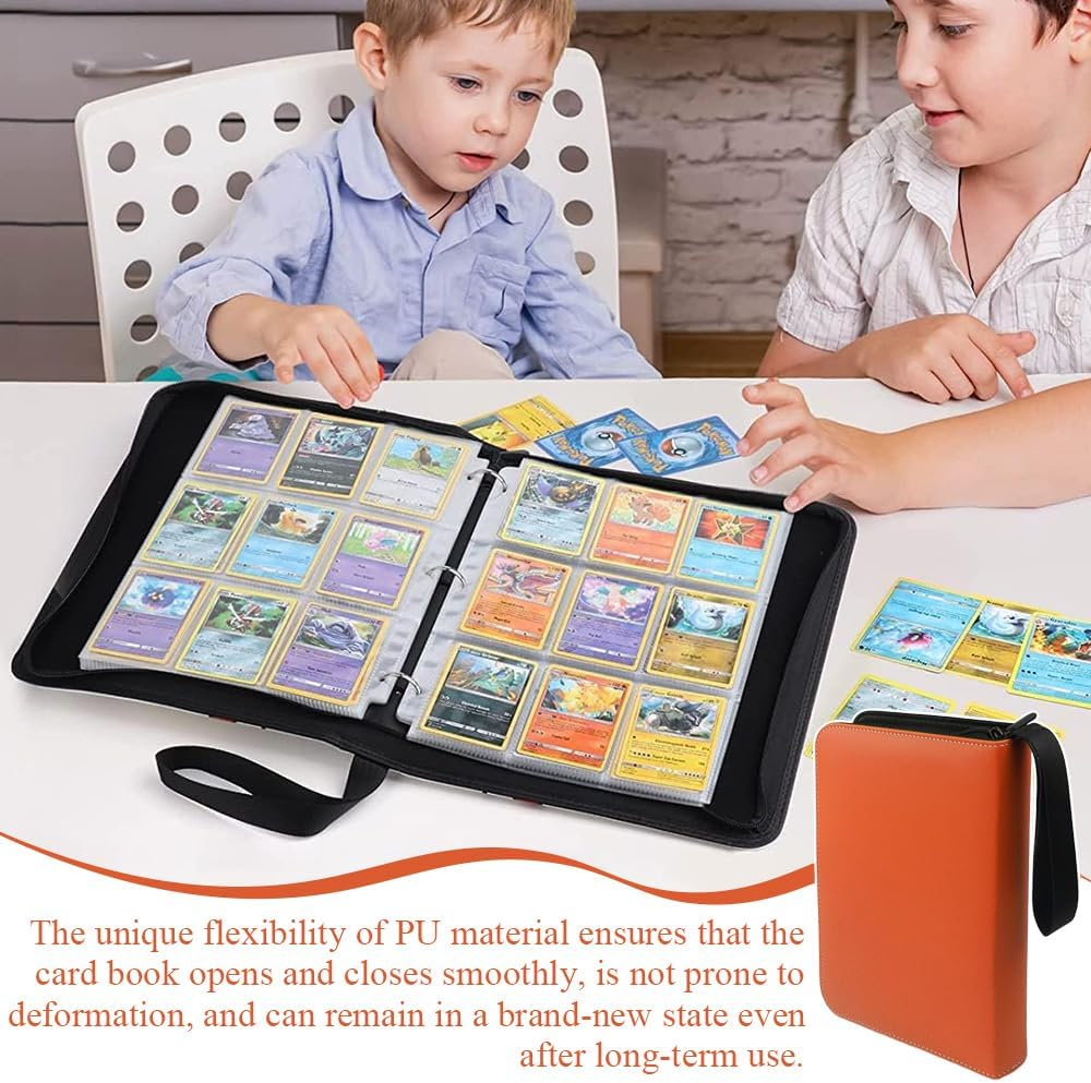 9 Pocket Card Binder, Premium Zip Trading Card Binder, Double Sided Pocket Collection Album, Cartoon Pu Game Collect Package,For Mtg, Tcg, Sports Cards image number 4