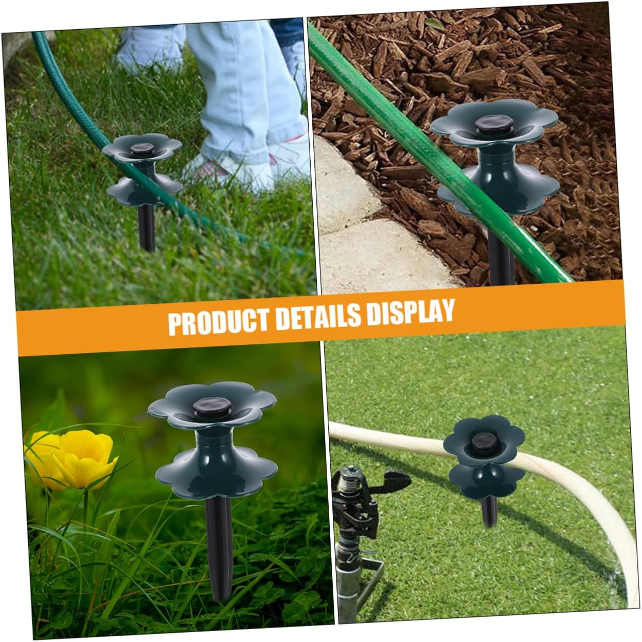 PHENOFICE 3Pcs Water Hose Reel Gardening Water Hose Guide Stakes Garden Holder Lawn Guide Spike Plant Watering Stakes