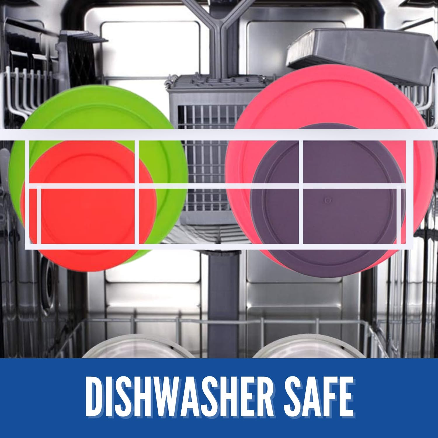 Polycarbonate Replacement Lids for Pyrex (2) 7202-PC 1 Cup Red (3) 7200-PC 2 Green 7201-PC 4 Purple 7402-PC 6/7 Fuchsia Round image number 2