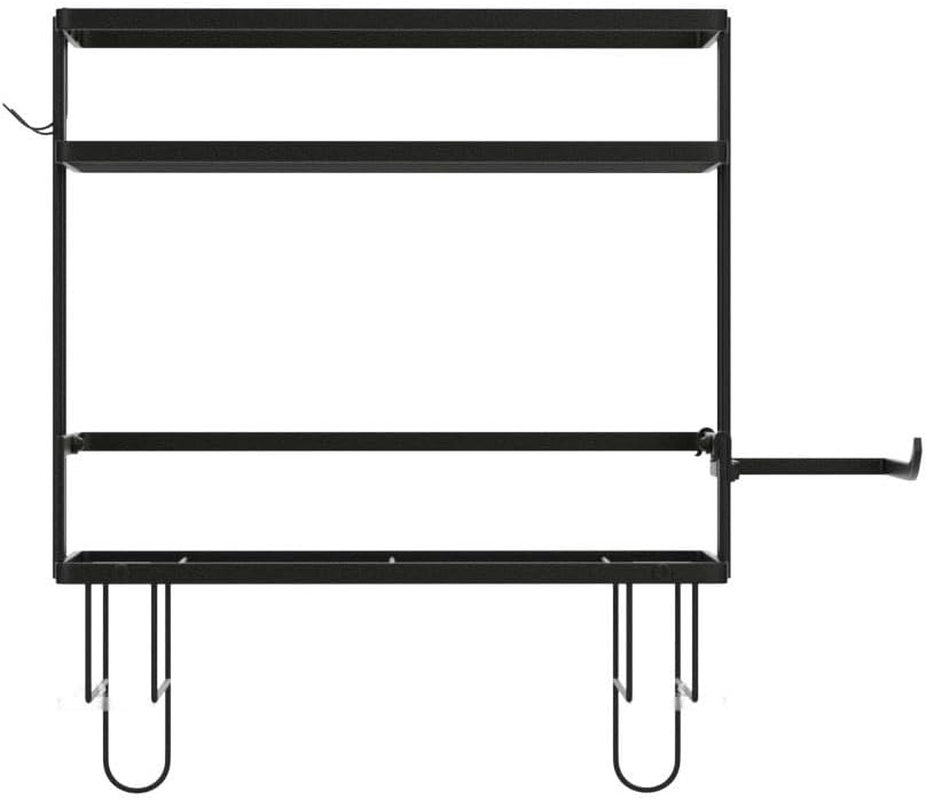 Godboat Bathroom Organizers, 2-Tier over Toilet Storage, Floating Shelves with 2 Hooks & Paper Holder, Wall Mounted Shelf Furniture, Cool Accessories & Decor, Gifts for Women, Mothers Day (Black)