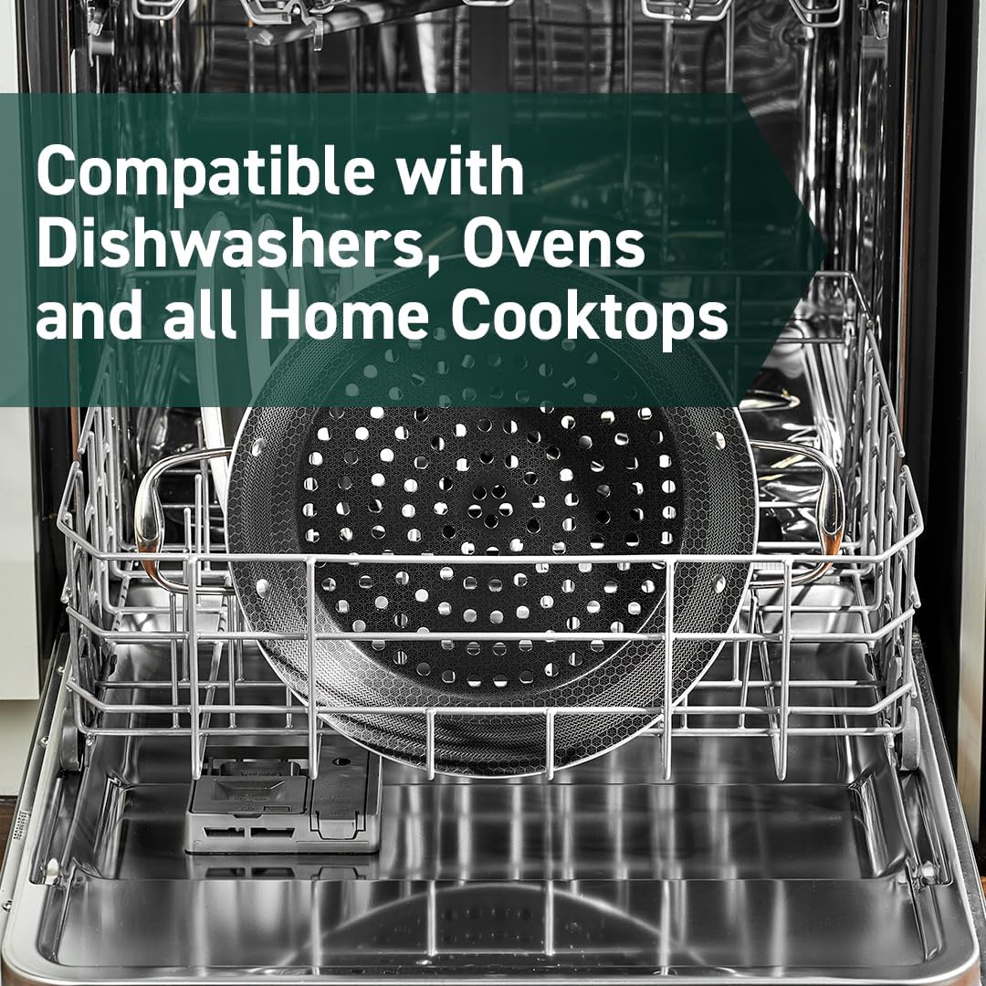 Hexclad Hybrid Nonstick BBQ Grill Pan, Dishwasher-Friendly, BBQ and Oven-Safe up to 480&deg;C