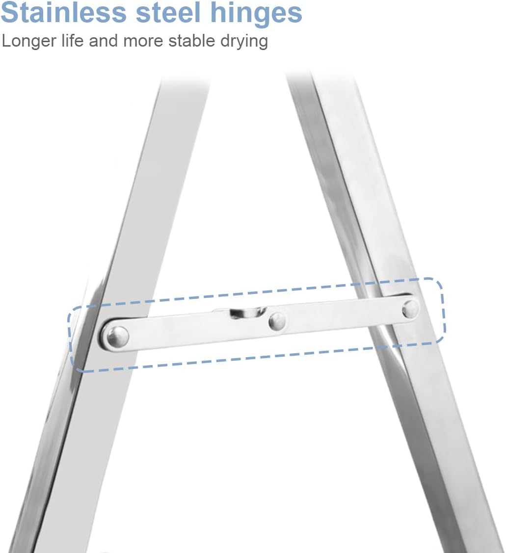 Clothes Drying Rack 79 Inches, Clothing Folding Indoor Outdoor Stainless Steel Laundry Drying Rack Adjustable and Foldable for Indoor Outdoor image number 3