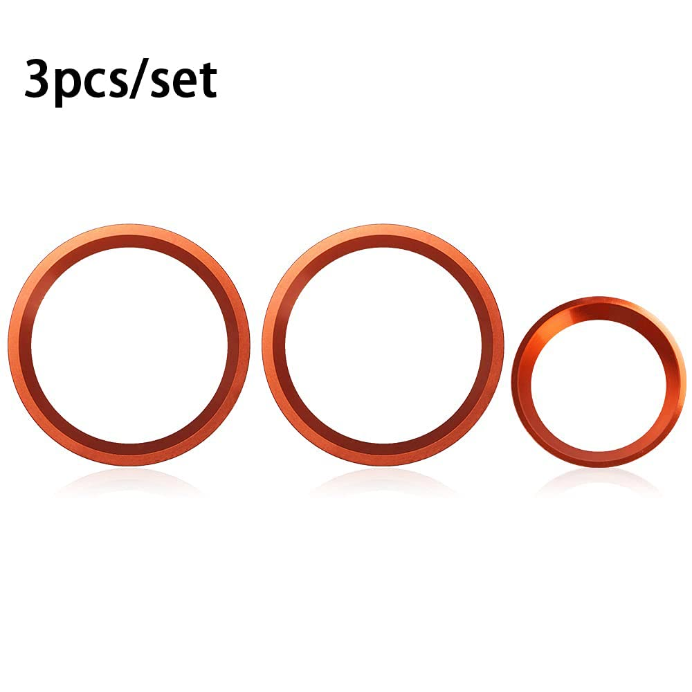 Auovo AC Climate Control Knob Outer Ring Covers Accessories for Forester 2019-2022 Crosstrek 2018-2022 Impreza 2017-2022 Interior for Car Air Condition Switch Volume Control Trim (Orange) image number 6