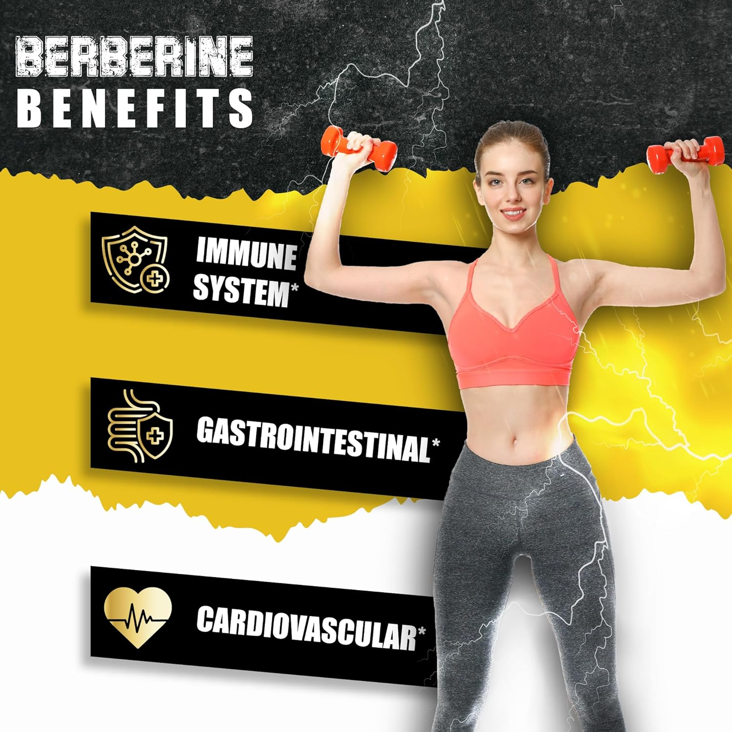 Berberine Hcl Supplement with Ceylon Cinnamon, Bitter Melon, Gymnema Sylvestre Extract - 90 Capsules image number 4