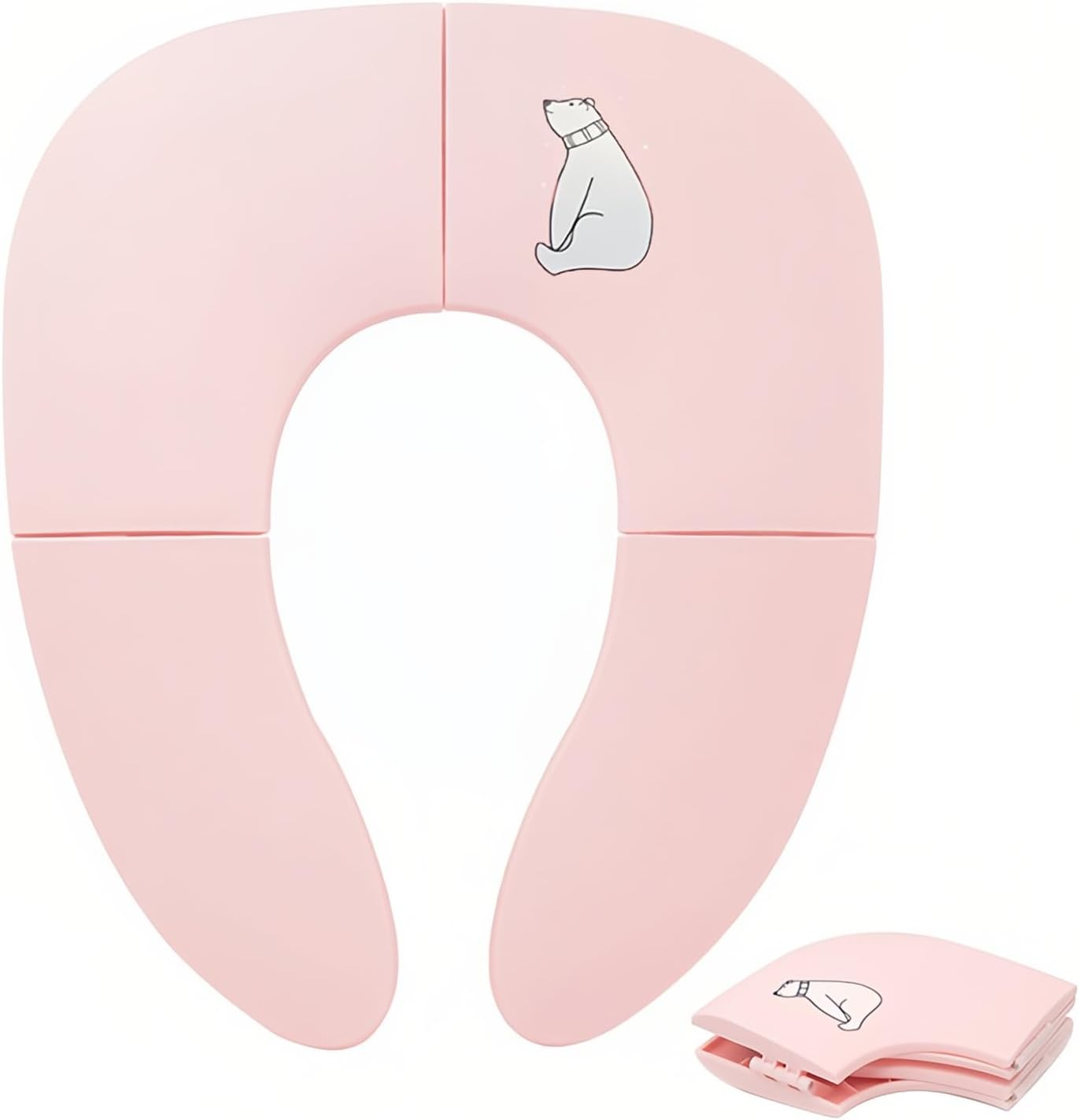 Folding Potty Seat for Toddler, Portable Toilet Seat Cover, Toilet Potty Training Seat Covers for Baby, Toddlers and Kids (Pink) image number 1