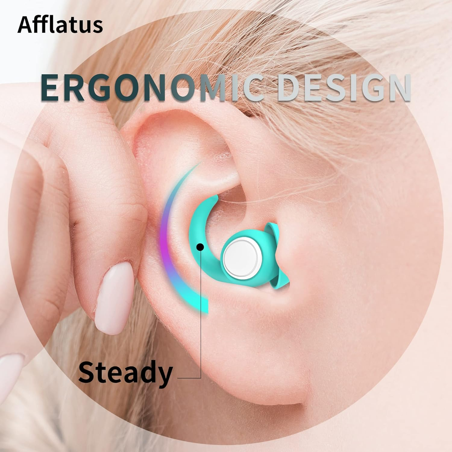 Afflatus Ear Plugs for Sleep, 2 Pairs(S+L) in Delicate Giftbox, Comfortable Noise Reduction Earplugs for Sleeping, Concerts, Noise Canceling, Snoring, Reusable Sillicone image number 2